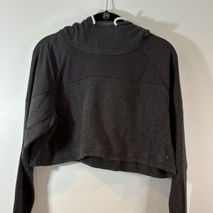 Gymshark X Nikki Blackketter Cropped Hoodie Pullover Athleisure Black Marl-M